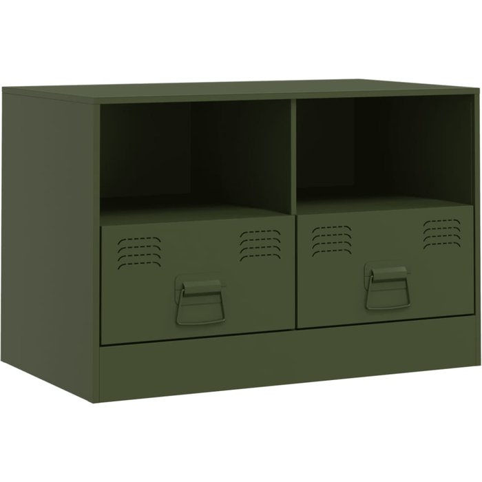 Mueble para tv | mueble de salón de acero verde oliva 67x39x44 cm cfw30562