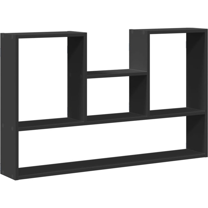 Estante de pared de madera compuesta negra 99x15x60 cm - comfortxl