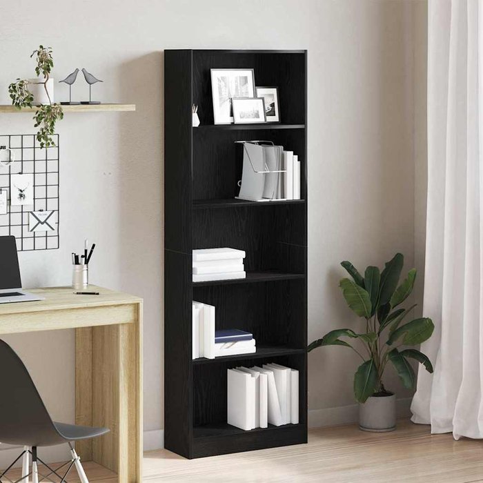 Maison exclusive - estante de libros roble negro 60 x 24 x 176 cm