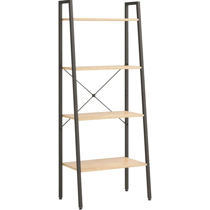 Estantería de pie 4 baldas marrón claro y negro 56x35x140 cm – comfortxl