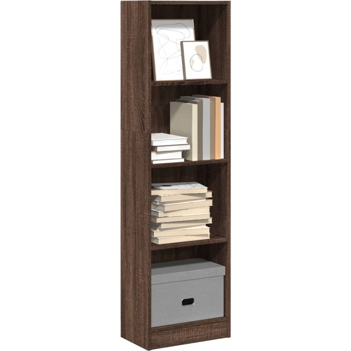 Maison exclusive - estantería de madera de ingeniería marrón roble 40x24x143 cm