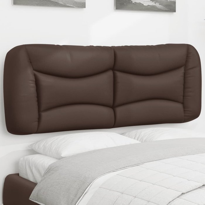 Cabecero de cama acolchado hvar cuero sintético marrón 120 cm