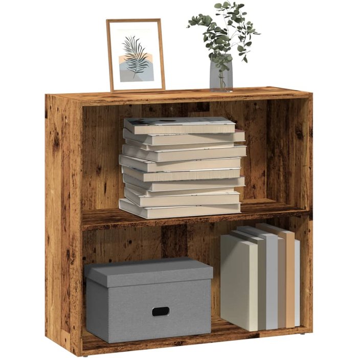 Librería de madera reciclada, 80x30x77 cm, madera de ingeniería. - pangivo