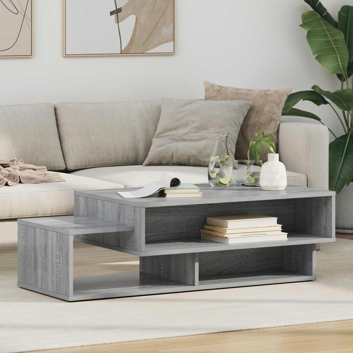 Mesa de centro sonoma grey, 105 x 50 x 32,5 cm, madera de ingeniería.