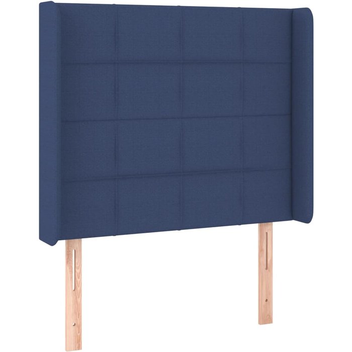 Cabecero con orejas de tela azul 93x16x118/128 cm - comfortxl
