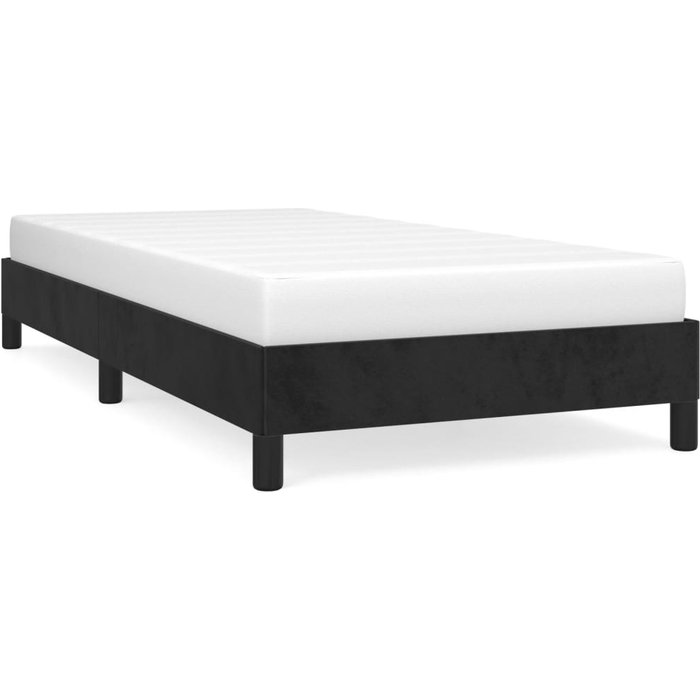 Estructura de cama sin colchón terciopelo negro 90x190 cm — comfortxl