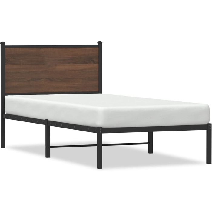 Maison exclusive - estructura de cama sin colchón metal marrón roble 90x190 cm