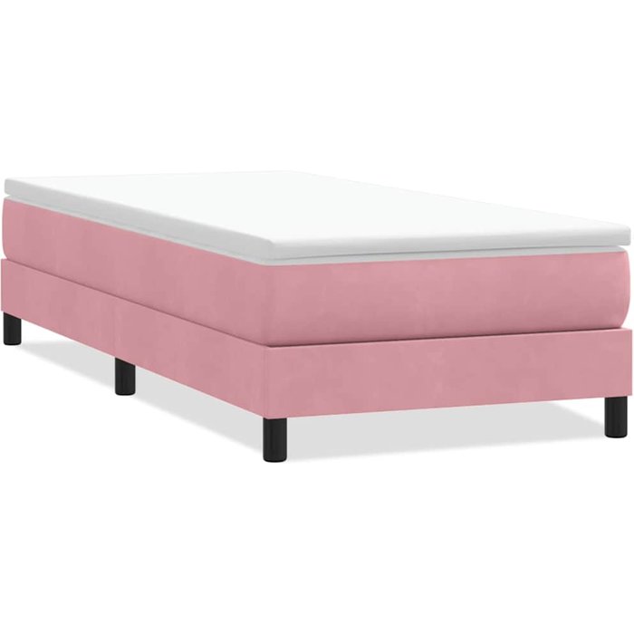 Cama box spring sin colchón rosa terciopelo 80x220 cm - comfortxl