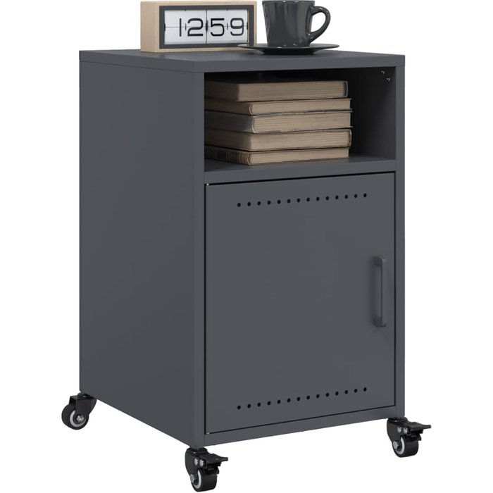 Mesitas de noche 2 unidades acero gris antracita 36x39x59 cm