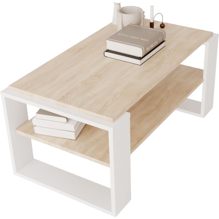 Table basse kaja96 moderne et stable pour le salon en matériau composite bois