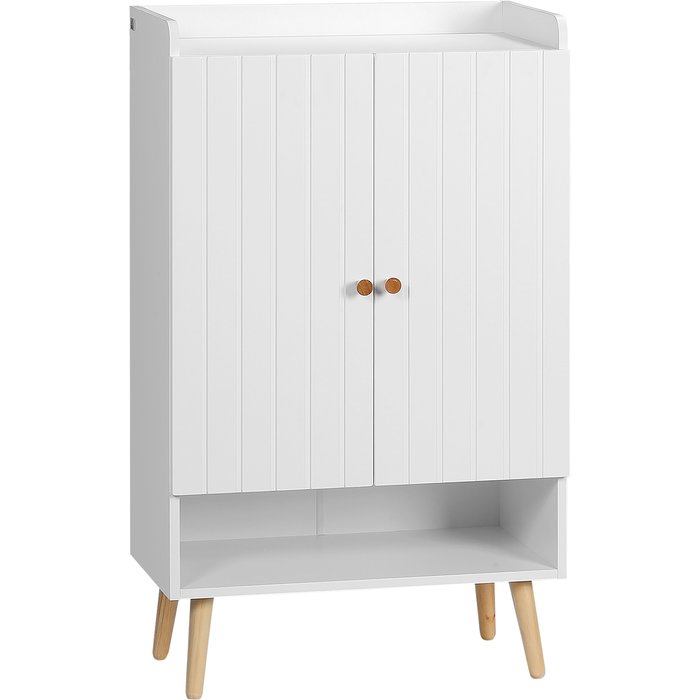 Zapatero 2 puertas blanco madera 15 pares 60x33x100cm estantes ajustables
