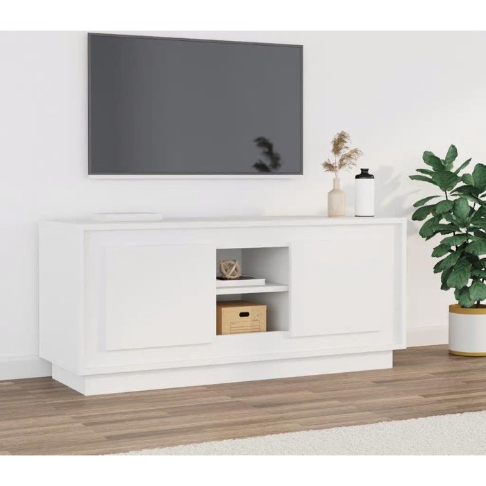 Maison exclusive - mueble para tv madera contrachapada negro 102x35x45 cm