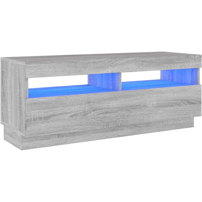 Mueble tv con luces led sonoma gris 100x35x40 cm