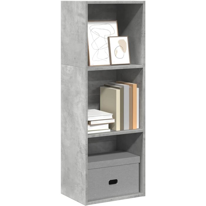 Maison exclusive - estantería de madera de ingeniería gris hormigón 40x30x114 cm