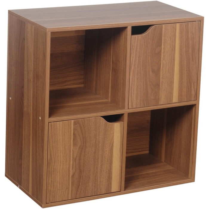 Librería de 4 cubos en madera natural.