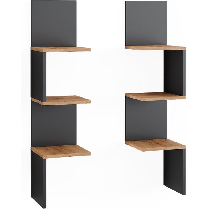 Vicco estantería esquinera paolo, antracita, 28 x 116.4 cm lote de 2