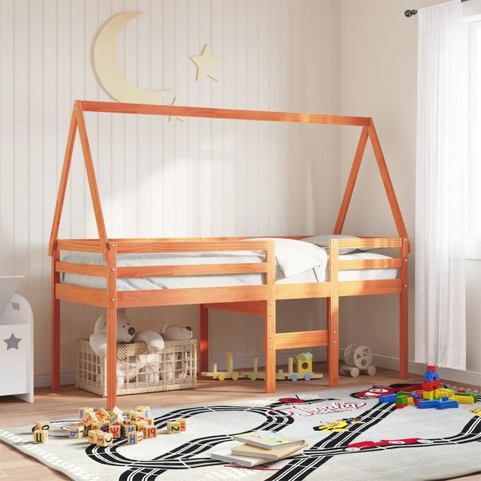 Techo para cama infantil 199x95,5x88 cm madera maciza de pino