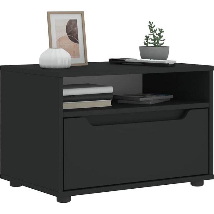 Mueble de tv visnes negro 60x40x38 cm madera de ingeniería