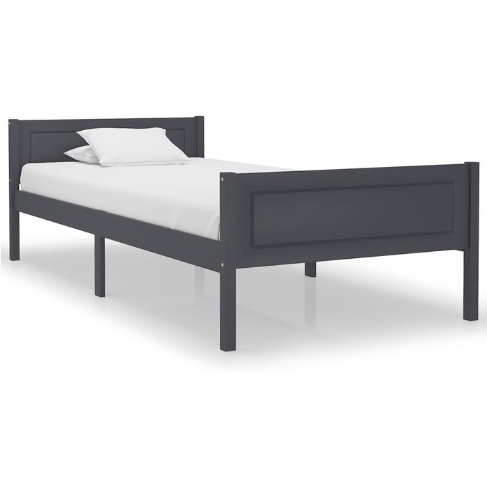 Estructura de cama sin colchón madera de pino gris 100x200 cm vidaxl