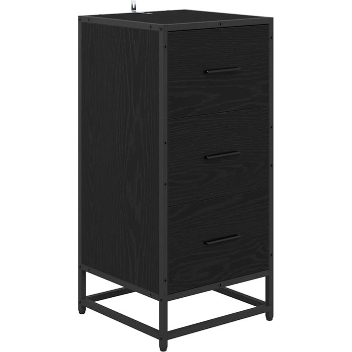 Vitrina | aparador roble negro 35.5 x 35 x 76 cm madera contrachapada