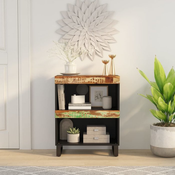 Mueble auxiliar de 60x33x75 cm, madera maciza reciclada. - pangivo