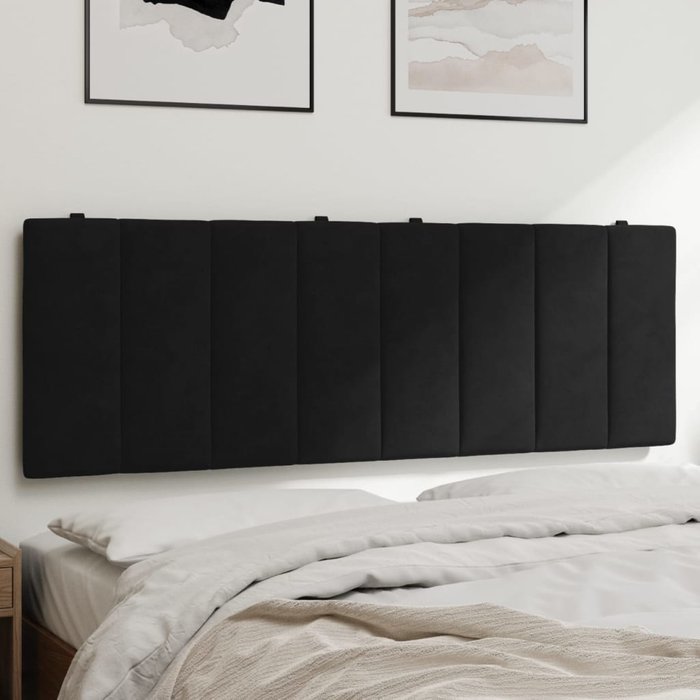 Cabecero de cama acolchado terciopelo negro 120 cm - comfortxl