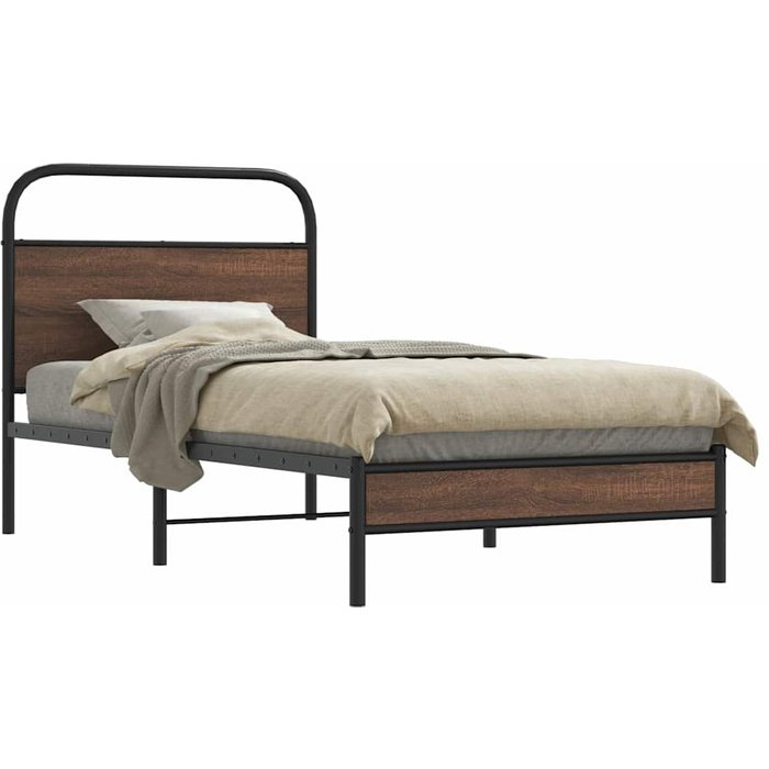 Maison exclusive - estructura de cama sin colchón 90x200 cm madera marrón roble