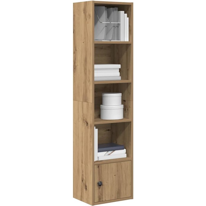 Librería artesanal de roble, 31x24x127 cm, madera de ingeniería. - pangivo