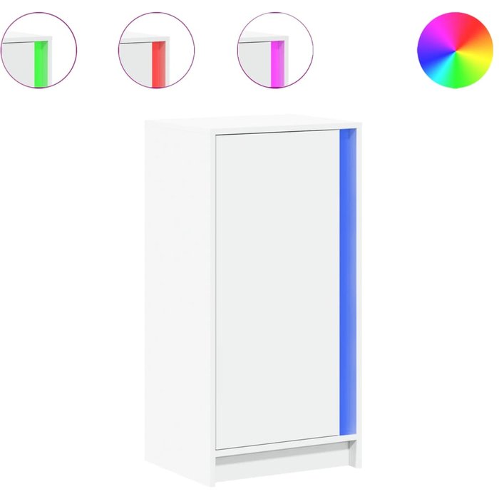 Aparador con luces led madera ingeniería blanco 42,5x34x85 cm - comfortxl