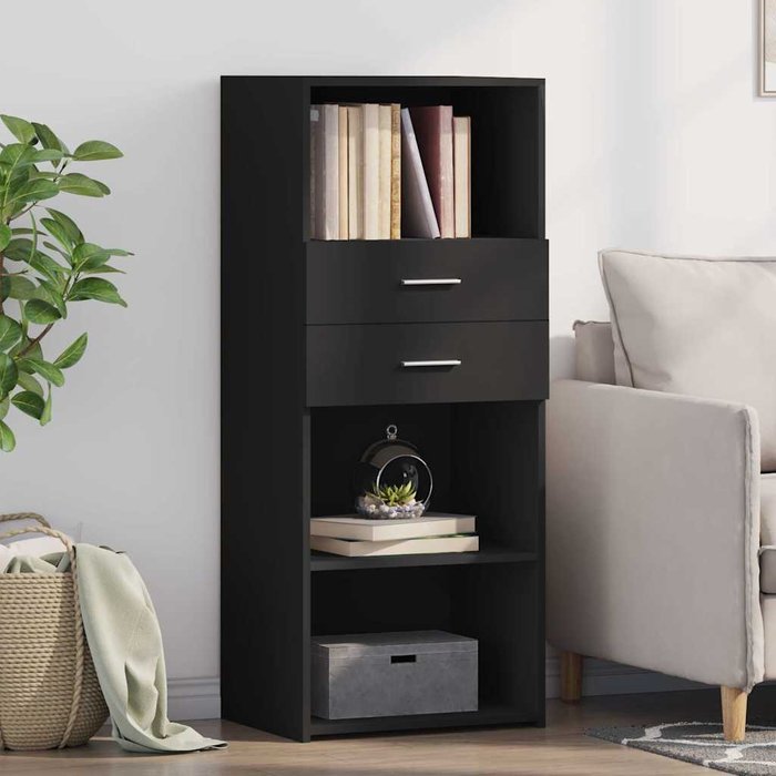 Maison exclusive - aparador alto madera de ingeniería negro 50x42,5x124 cm