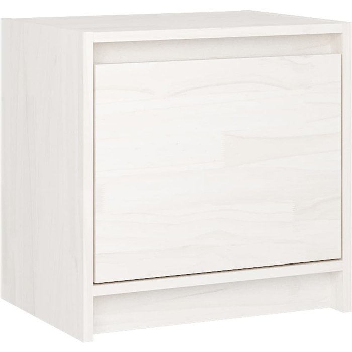 Mesita de noche blanco 40x30,5x40 cm madera maciza de pino
