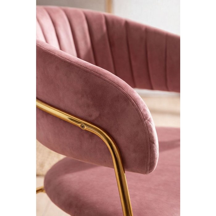 Regalos miguel - sillas comedor - silla moniel golden terciopelo - rosa