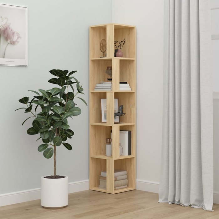 Mueble esquinero roble sonoma 33x33x164,5 cm aglomerado