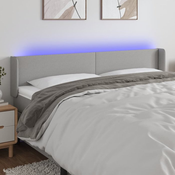 Maison exclusive - cabecero con led de tela gris claro 203x16x78/88 cm