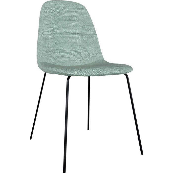 Silla minimalista paola tapizada menta patas metálicas negras