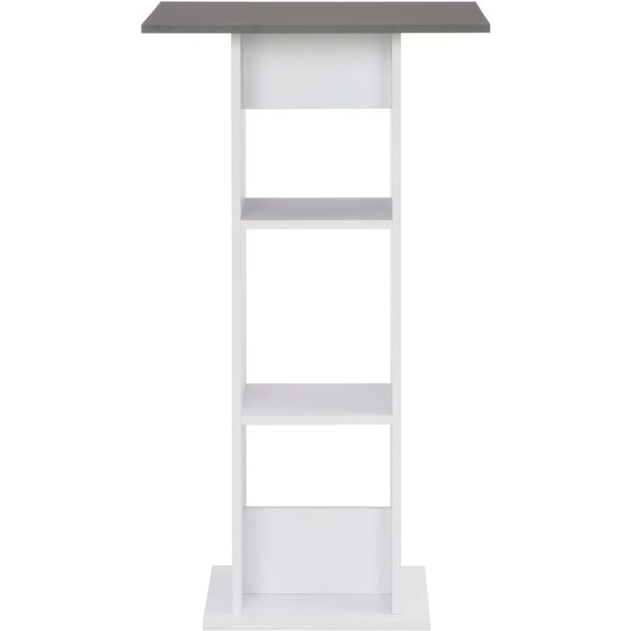 Mesa de cocina alta blanca y gris antracita 60x60x110 cm