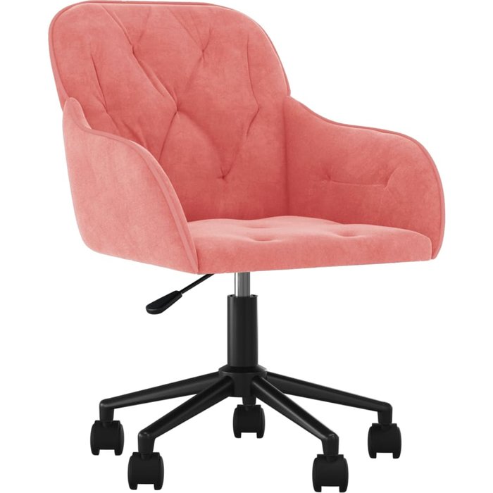 Silla giratoria de oficina/estudio/computadora de terciopelo rosa 02_0024171