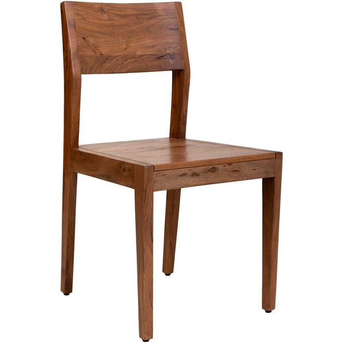 Silla de comedor de madera con acabado marrón 47x46x84h cm