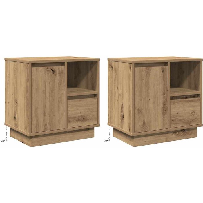 Maison exclusive - armario de noche 2 pcs roble artesanal 50 x 34,5 x 50 cm.
