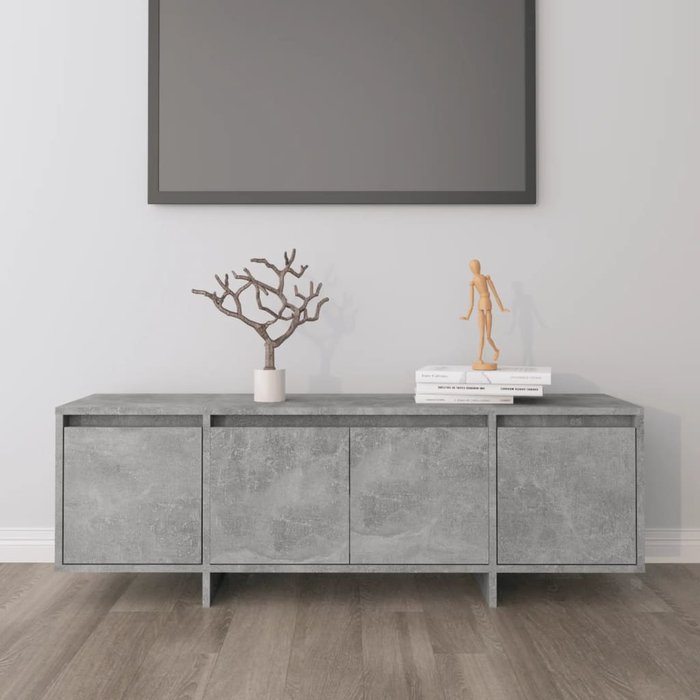 Mueble de tv madera contrachapada gris hormigón 120x30x40,5 cm - comfortxl