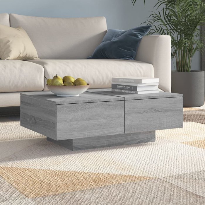 Maison exclusive - mesa de centro madera contrachapada gris sonoma 90x60x31 cm
