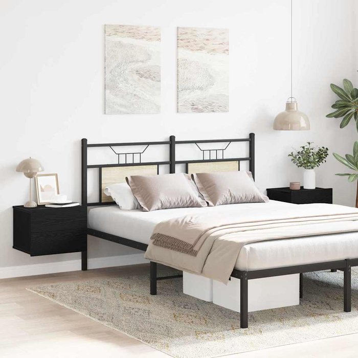 Maison exclusive - armario de noche con cajón 2 pcs roble negro 40 x 30 x 30 cm