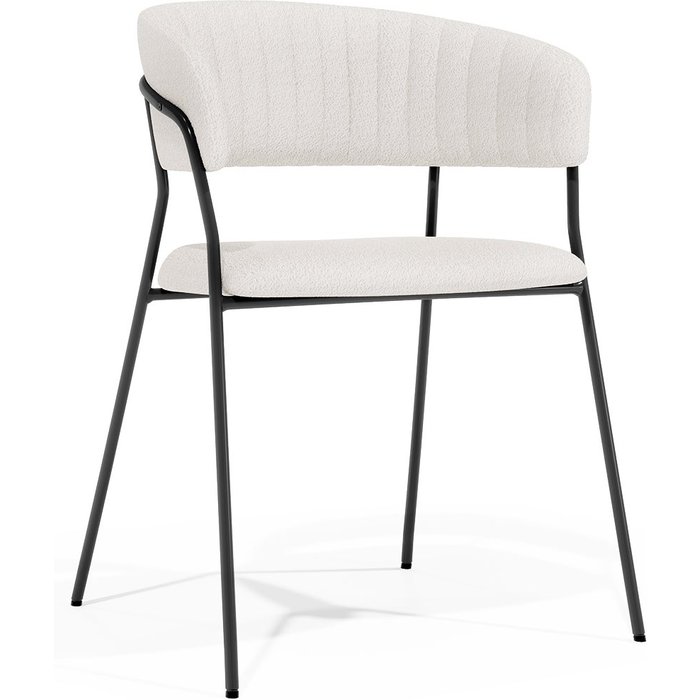 Silla de comedor - tapizada en tela bouclé - lona
