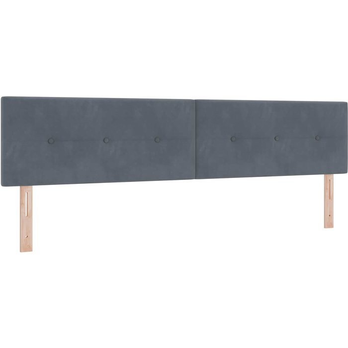 Cabecero cama - mueble cabecero led con tiras led manual gris 200 cm terciopelo