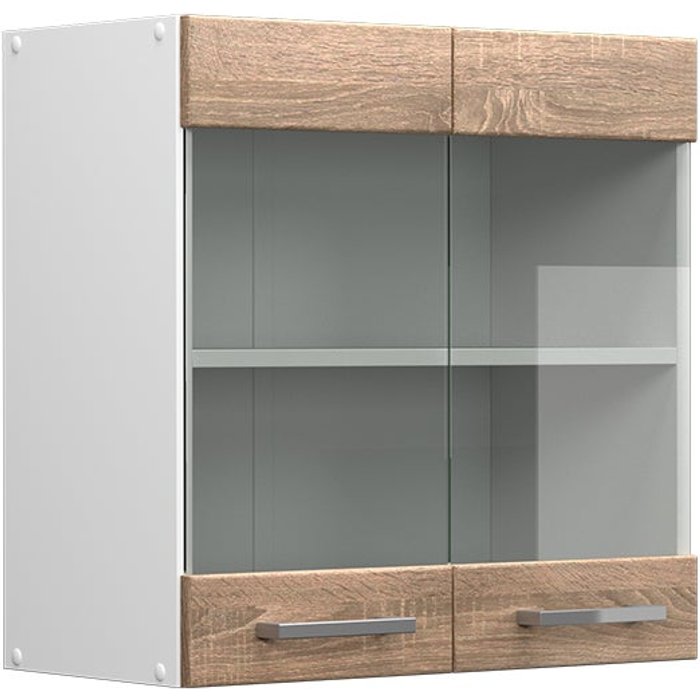 Vicco mueble alto universal r-line, sonoma, 60 cm con puertas de cristal
