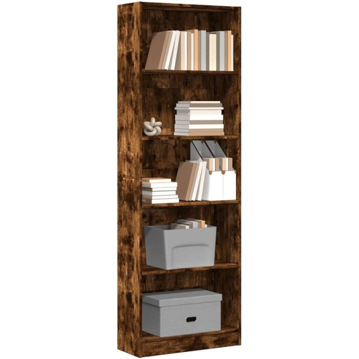 Estantería madera de ingeniería roble ahumado 60x24x176 cm vidaxl