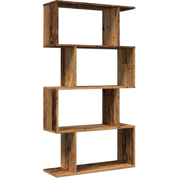 Librería divisora 4 niveles madera envejecida 70x24x129 cm – comfortxl