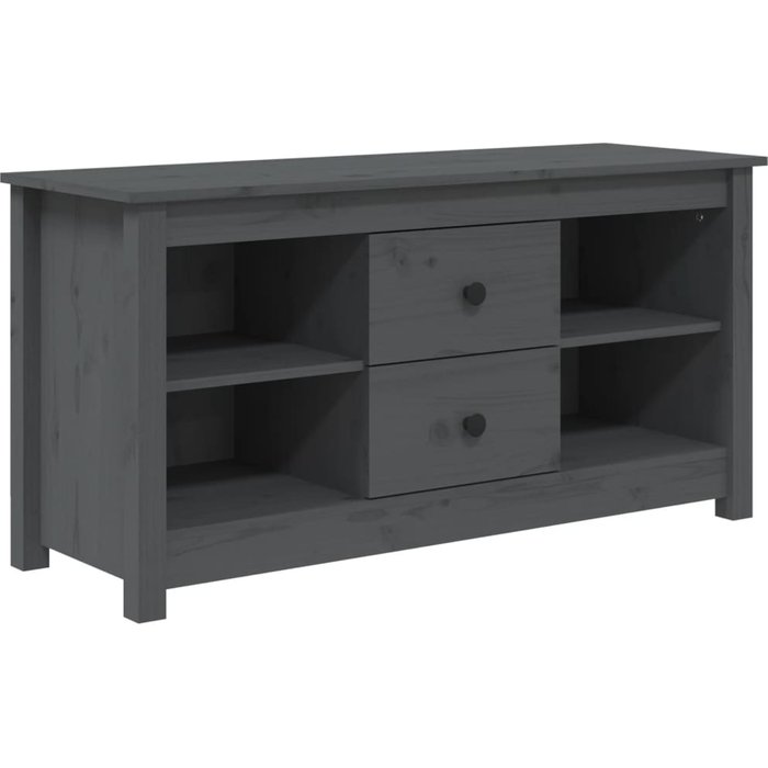 Mueble de tv de pino macizo en color gris 103x36,5x52 cm - comfortxl