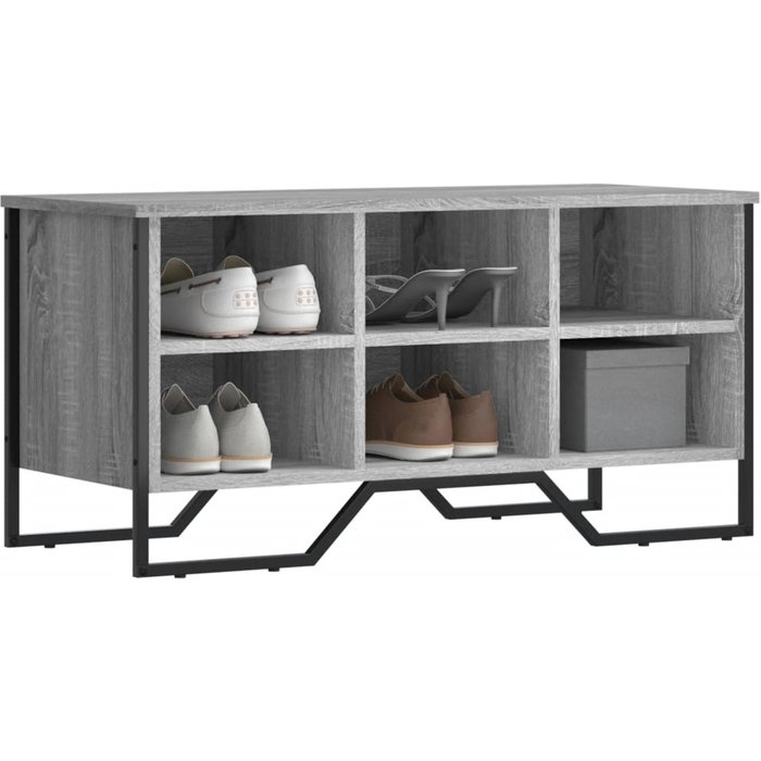 Zapatero sonoma gris 90x38x45,5cm madera contrachapada