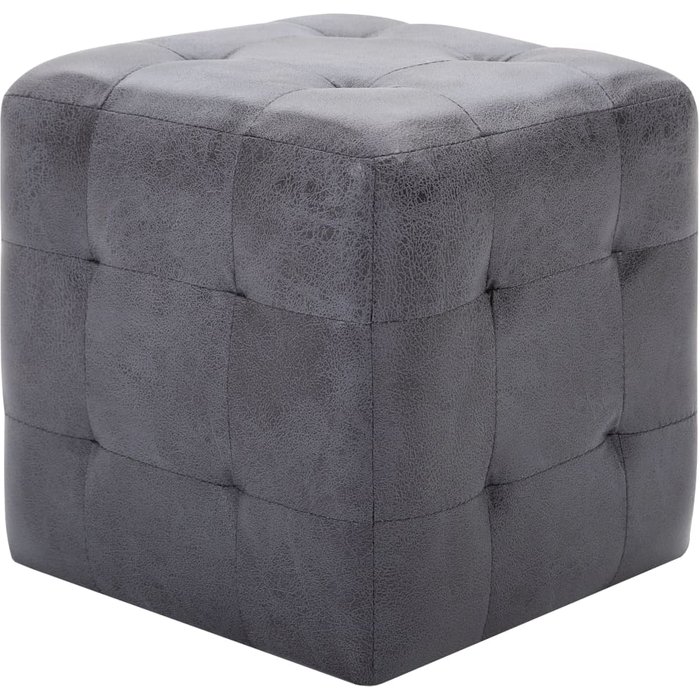 2 uds mesitas de noche gris 30x30x30 cm gamuza sintética